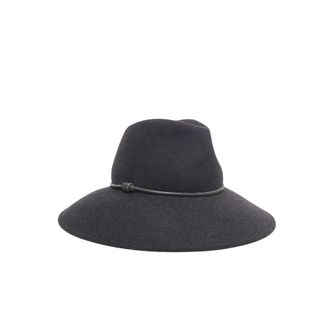 PESERICO Accessoires, Dames, Grijs, S, Wol, Wool Felt Hat
