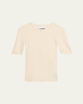 Jil Sander Elbow-Sleeve Slim Top