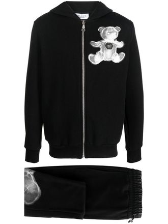 Philipp Plein Tuta sportiva con stampa teddy - Nero