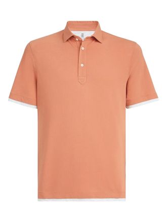 Brunello Cucinelli button-fastening short-sleeve polo shirt - Orange