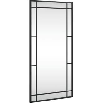 vidaXL Wall Mirror Black 40x80 cm Rectangle Iron Vidaxl