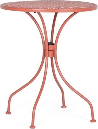 Konte Design Mesa de acero rojo claro ø60 cm