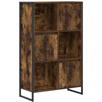 vidaXL Book Cabinet Smoke Oak 68 x 30 x 108.5 cm Engineered Wood vidaXL