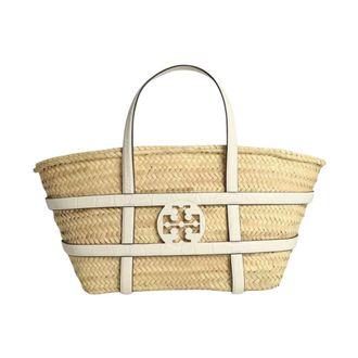Tory Burch Tory Burch, Tote Bags, female, Beige, Size: ONE SIZE Ella Straw Shopping Bag