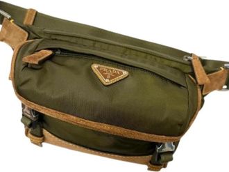 Prada Pre-owned Re Nylon Schoudertas - Dames - Vintage Heuptassen - Groen - ONE Size - Nylon - Vintage