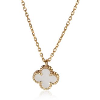 Van Cleef & Arpels Pre-Owned Van Cleef & Arpels Yellow Gold Mother Of Pearl Sweet Alhambra Pendant