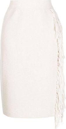 Onefifteen fringe-detail midi dress - women - RWS Wool - XS/S - White