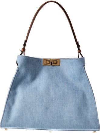Fendi Fendi Way Medium Denim & Leather Tote