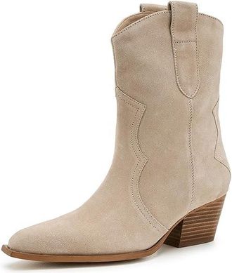 Free People Cat Nap Cowboy Boots Womens Boots Sunstone Sand Suede : EU 36.5 (US Womens 6.5) M, Leather
