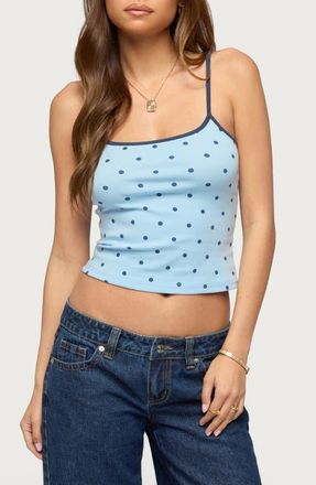 Edikted Carlah Polka Dot Camisole in Light-Blue-And-Navy at Nordstrom, Size X-Small