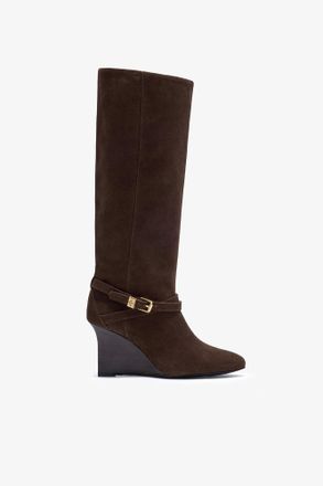 Ganni Brown Kat High Boot in Suede - Size 10 Recycled Leather