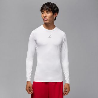 Nike Jordan Mens Jordan Sport Dri-FIT Long-Sleeve Base Layer Top in White | HQ8683-100