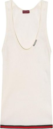 Gucci White Logo Tank Top