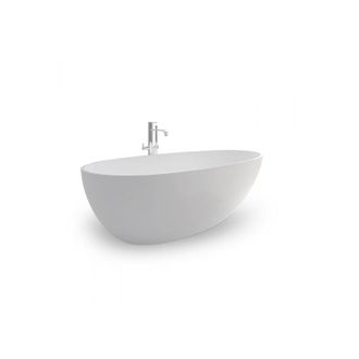 Ambra Ambra - Sensae - Island Bathtub - Ba&ntilde;era Ovalada Moderna - Acogedora Y Confortable - Solid Surface - Blanco Mate - 90x185x56cm