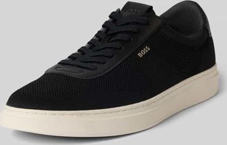 HUGO BOSS Low Top Sneaker mit Echtleder-Besatz Modell KIERAN in Black, Gr&ouml;&szlig;e 44