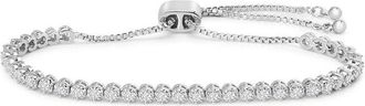 Jaclyn Smith Platinum Plated 1.00 Ct. Tw. Lab-Grown Moissanite Bracelet