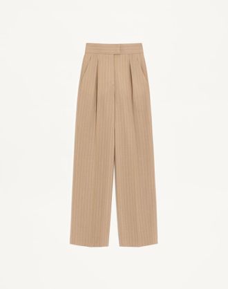 Valentino Pantaloni In Faded Pinstripe Donna BEIGE/AVORIO 36