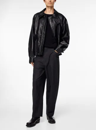 LE17SEPTEMBRE Mens Pure wool flannel barrel-leg pant