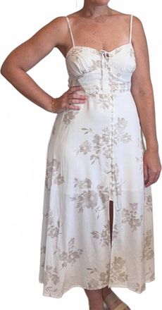 Dress Forum A Moment In Time Corset Midi Dress In White Floral
