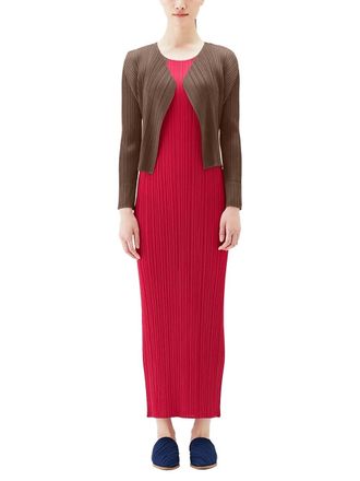 Issey Miyake Pleats Please Cardigan - Brown