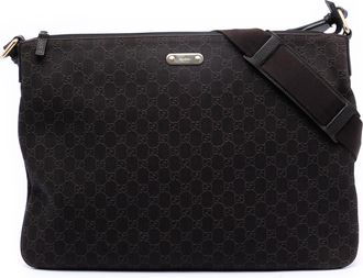 Gucci Pre-owned Womens Gg Denim Crossbody - Dark Brown Textile - One Size