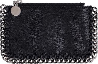 Stella McCartney Kaarthouder met kettingrand - Dames - Portefeuilles - Zwart - ONE Size - Polyester - Accessoires
