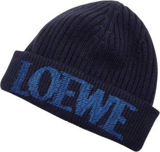 Loewe Pre-owned Accessories, female, Blue, Size: ONE SIZE Pre-owned Wool Beanie