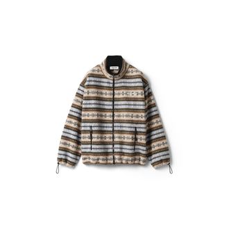 Miu Miu Cotton Fleece Zipper Jacket, Woman, Astro / Natural, Size XXL