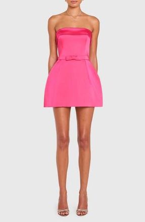 Amanda Uprichard Avalee Strapless Skort Romper in Wild Rasp at Nordstrom Rack, Size X-Small