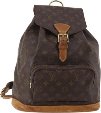 Louis Vuitton Pre-owned Montsouris GM Rugzak - Dames - Vintage Rugzakken - Bruin - ONE Size - Leer - Vintage
