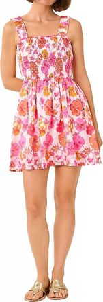 Lilly Pulitzer Hadly Skirted Romper In Resort White Pansy Fansy