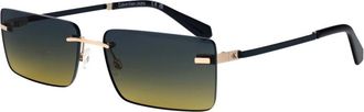 Calvin Klein Jeans Ckj 25206S Rechthoekige Zonnebril - Heren - Zonnebrillen - Beige - 61 MM - Nylon - Accessoires