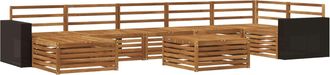vidaXL Conjunto De Sof&aacute;s De Exterior 8 Uds. Natural Vidaxl