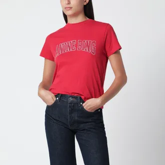 Anine Bing T-shirt Shelley rossa in cotone