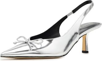 Marc Fisher Gretel Womens Shoes Silver Mirror Metallic Leather : 6.5 M