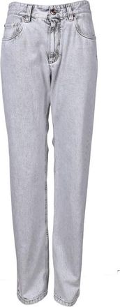Brunello Cucinelli Stone Denim Retro Fit Jeans, Brand Size 44 (US Size 10)