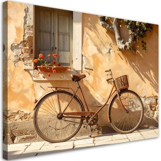 Feeby Impresi&oacute;n De Imagen, Italia Toscana Calle Con Casas Y Bicicleta Antigua, 100x70