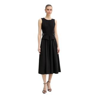 Karl Lagerfeld Vestido Midi con Detalle de Cintur&oacute;n - Dresses - Mujer - Negro - M