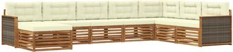 vidaXL Conjunto De Sof&aacute;s De Exterior 8 Uds. Natural Y Crema Vidaxl