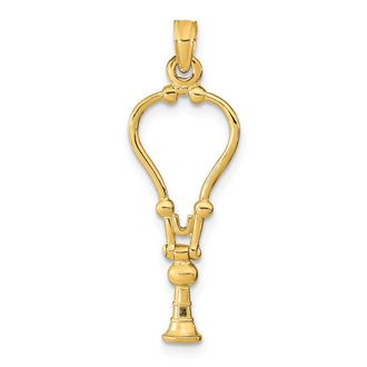 Diamond2Deal 14k Gold 3-D Stethoscope Pendant