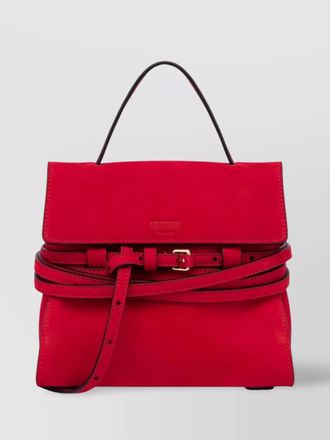 Moschino suede top handle shoulder bag