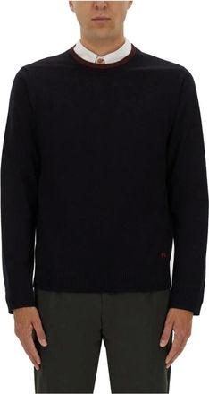 Paul Smith Maglione Girocollo in Maglia Fine - - Knitwear - Uomo - Blu - M