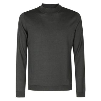 Roberto Collina Merino Wol Trui met Col - Heren - Truien - Groen - Maat: S Wol