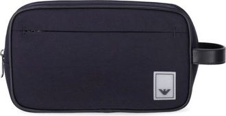 Emporio Armani Navy Reis Toilettas Beauty Case - Heren - Toilettassen - Blauw - ONE Size - Leer - Tassen
