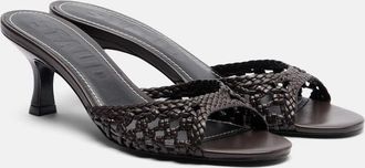 Staud Brigitte woven leather mules
