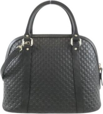 Gucci Pre-owned Micro GG Lederen Handtas - Dames - Vintage Handtas - Zwart - ONE Size - Leer - Vintage