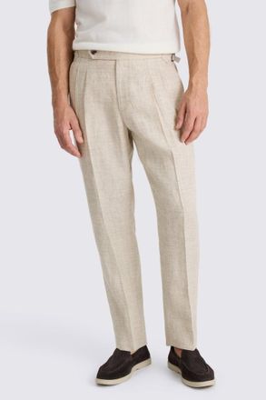 Moss Neutral Delave Pleated Trouser