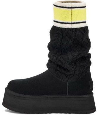 UGG (WMNS) UGG Classic Sweater Letter Boot Black 1144045-BLK