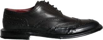 Dolce & Gabbana Zwarte Leren Oxford Wingtip Formele Herenschoenen