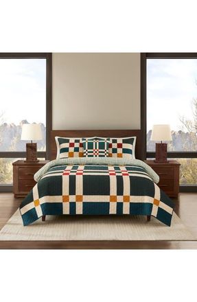Pendleton Four Square Quilt & Shams Set in Balsam Green at Nordstrom, Size Full